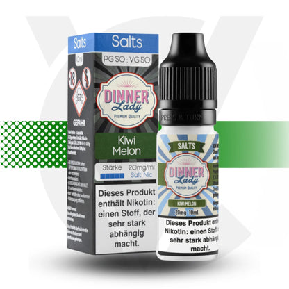 Dinner Lady Nic Salts E-Liquid 10MG 10ml - Kiwi Melon - Cloud Vapez UK