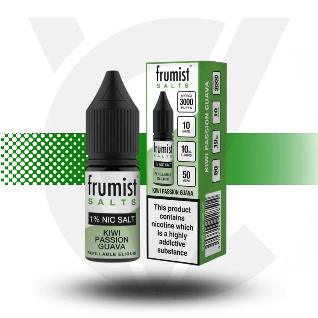 Frumist Nic Salt E-Liquid 10ml 10MG - Kiwi Passion Guava - Cloud Vapez UK