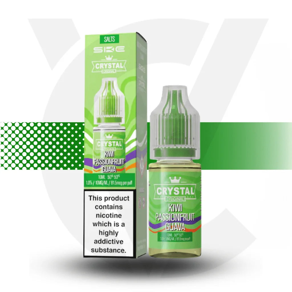 SKE Crystal Nic Salt E-Liquid 10MG 10ml - Kiwi Passionfruit Guava - Cloud Vapez UK