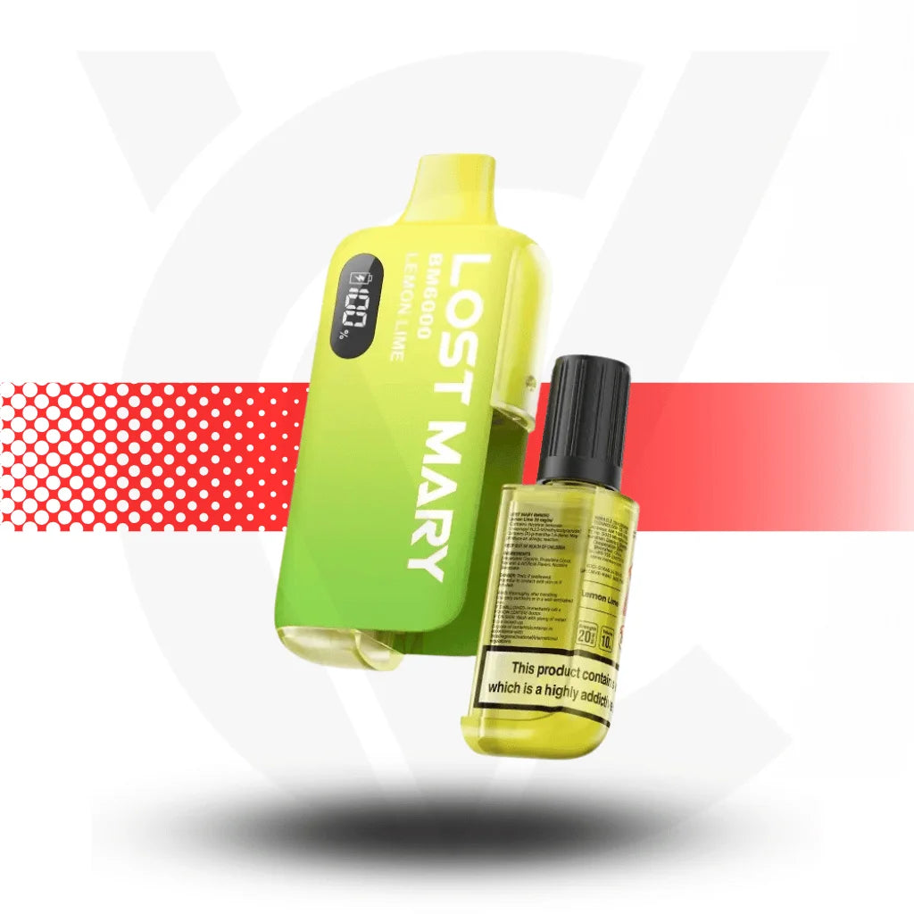 Lost Mary BM6000 Disposable Rechargeable Vape Kit  - Lemon Lime - Cloud Vapez UK