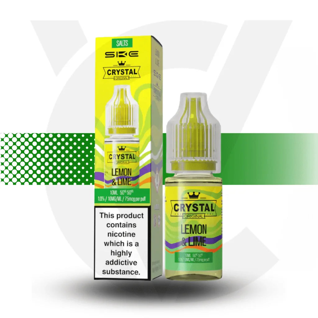 SKE Crystal Nic Salt E-Liquid 10MG 10ml - Lemon Lime - Cloud Vapez UK