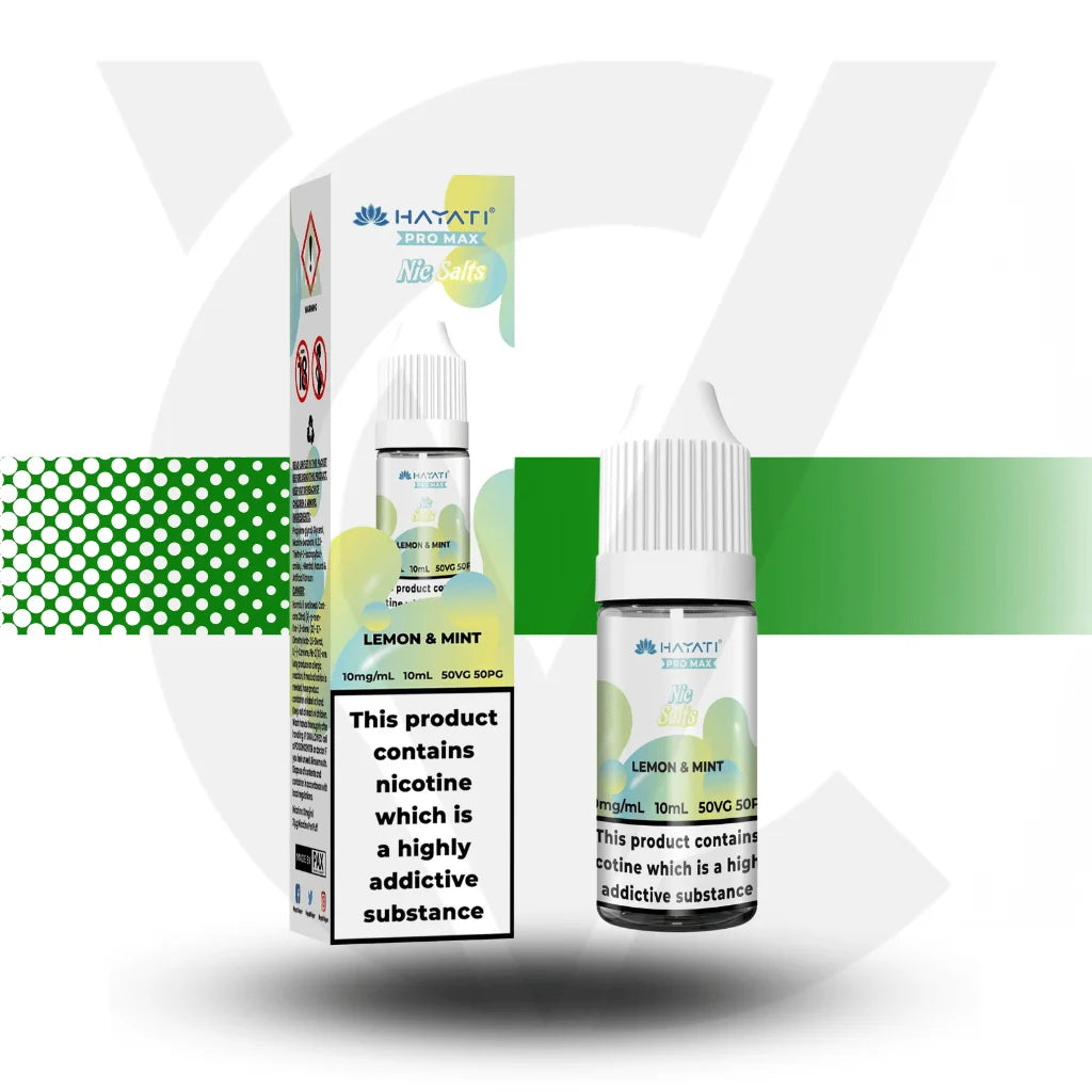 Hayati Pro Max Nic Salts E-Liquid 10ml 10MG - Lemon Mint - Cloud Vapez UK 