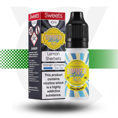 Dinner Lady Nic Salts E-Liquid 10MG 10ml - Lemon Sherbets - Cloud Vapez UK