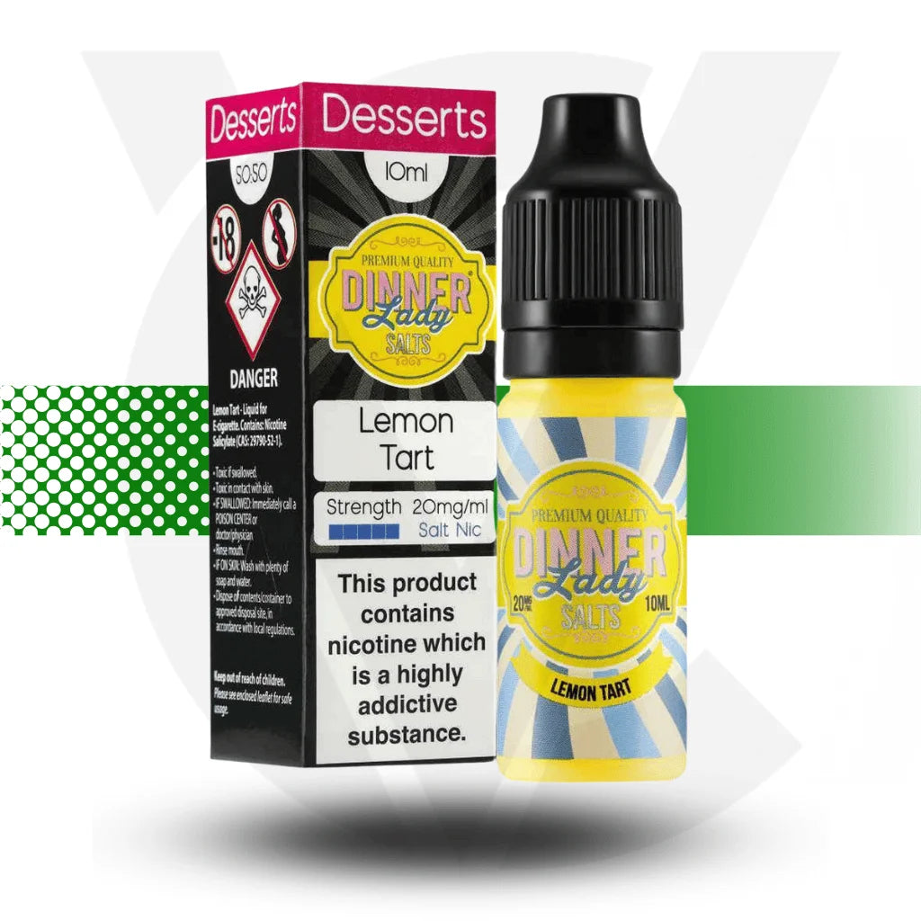 Dinner Lady Nic Salts E-Liquid 10MG 10ml - Lemon Tart - Cloud Vapez UK