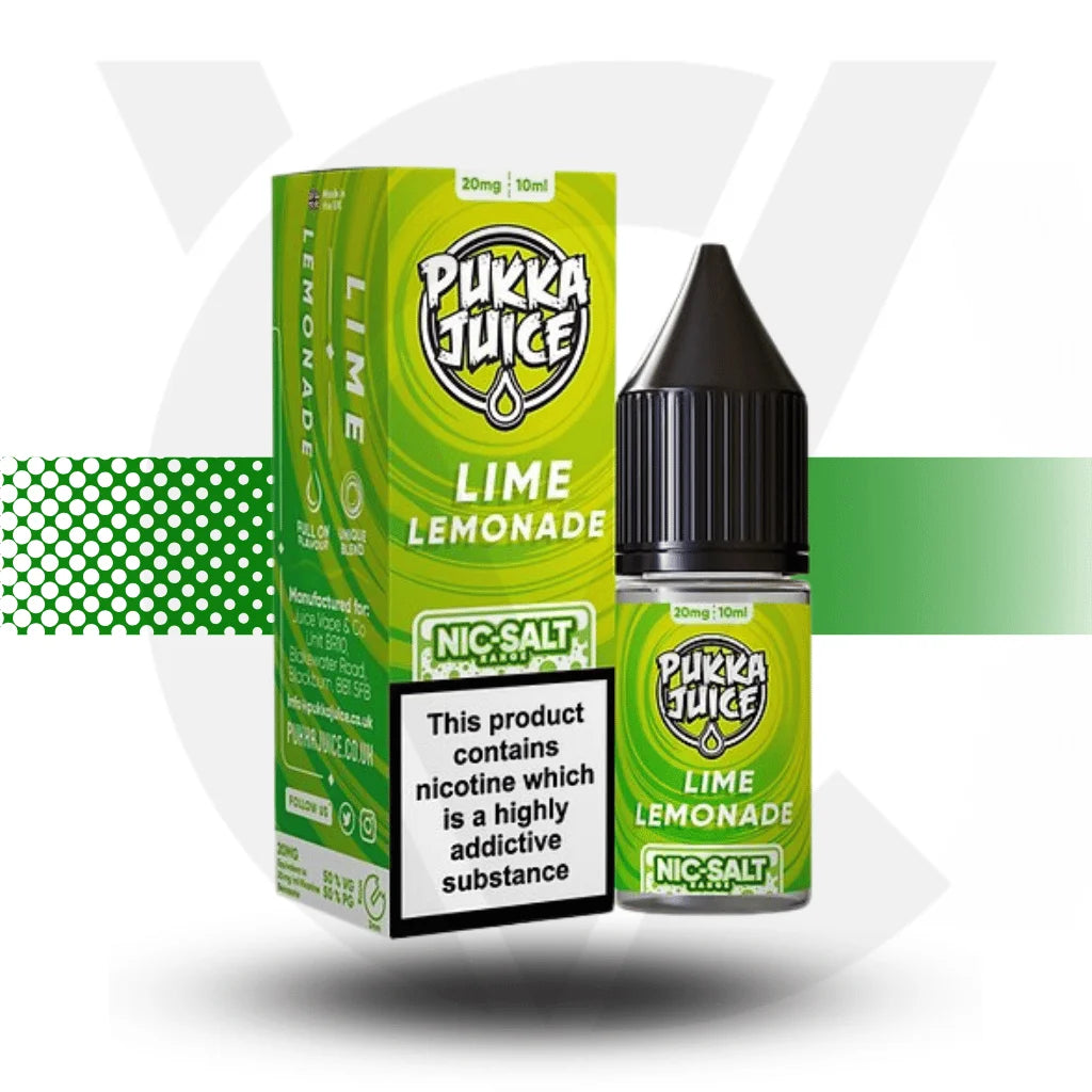 Pukka Juice Nicotine Salts E-Liquid 10ml 10MG - Lime Lemonade - Cloud Vapez UK