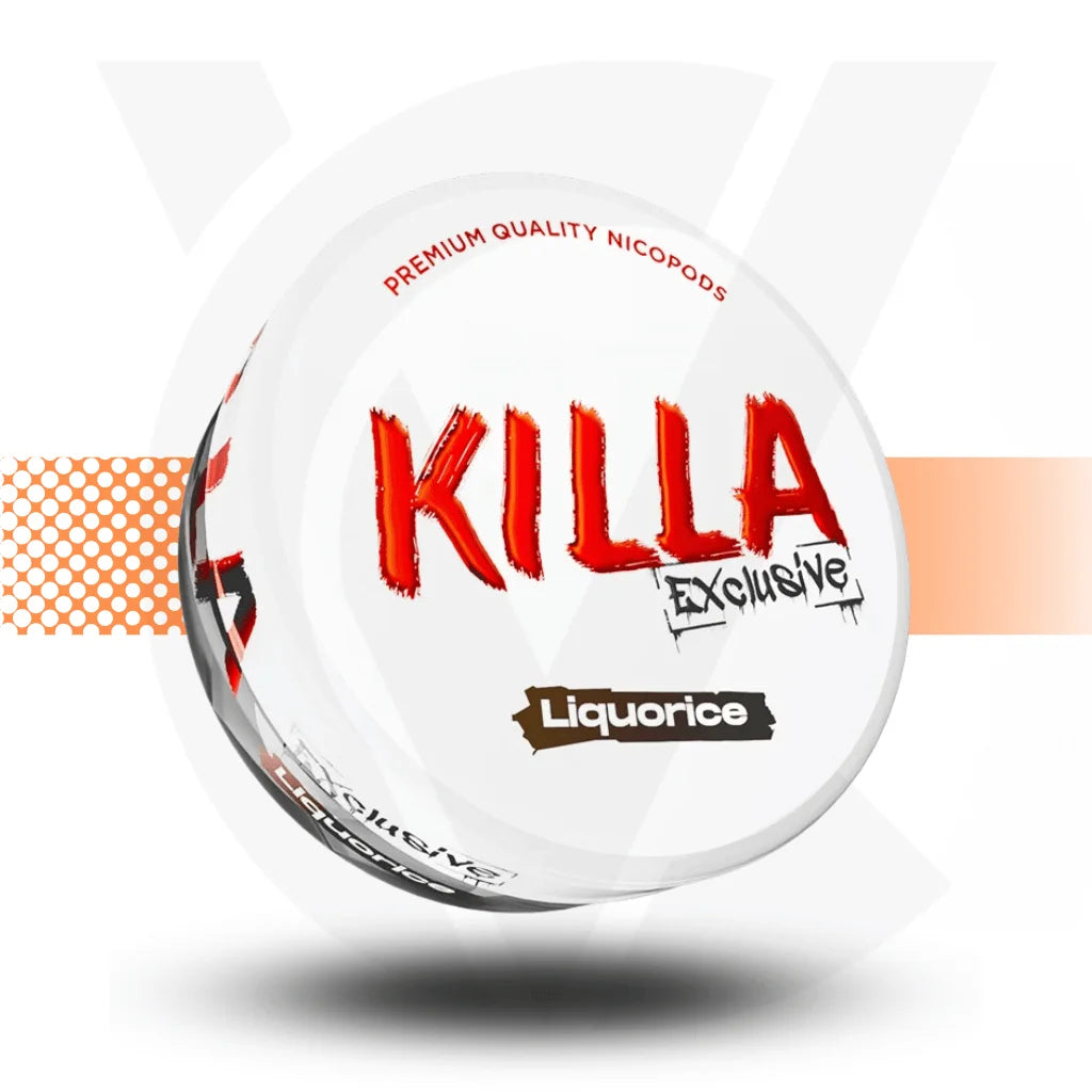 Killa Exclusive Nicotine Pouches Snus No Tobacco Nicopods - Liquorice 16mg - Cloud Vapez UK