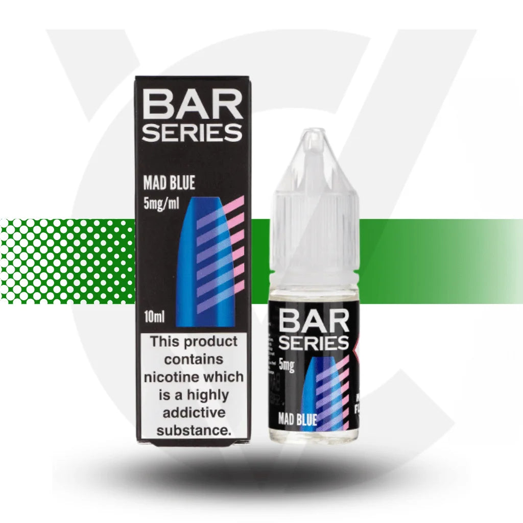 Bar Series Mad Blue 10mg Nic Salt in a 10ml bottle - Cloud Vapez UK