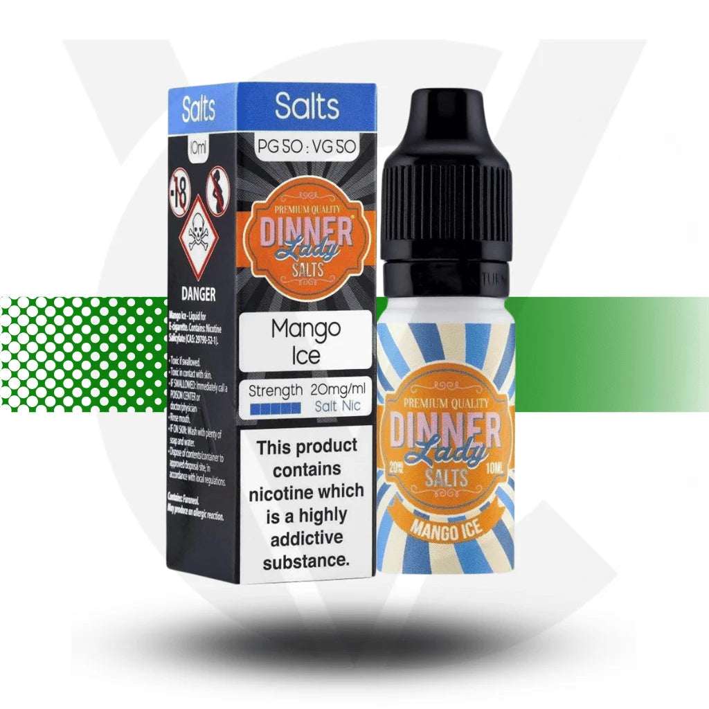 Dinner Lady Nic Salts E-Liquid 10MG 10ml - Mango Ice - Cloud Vapez UK