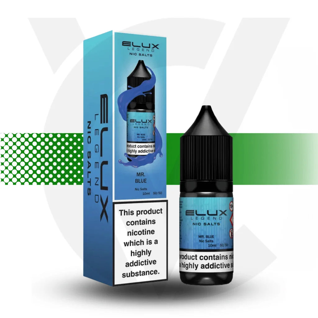 Elux Legend Nic Salt E-Liquid 10ml 10MG - Mr Blue - Cloud Vapez UK