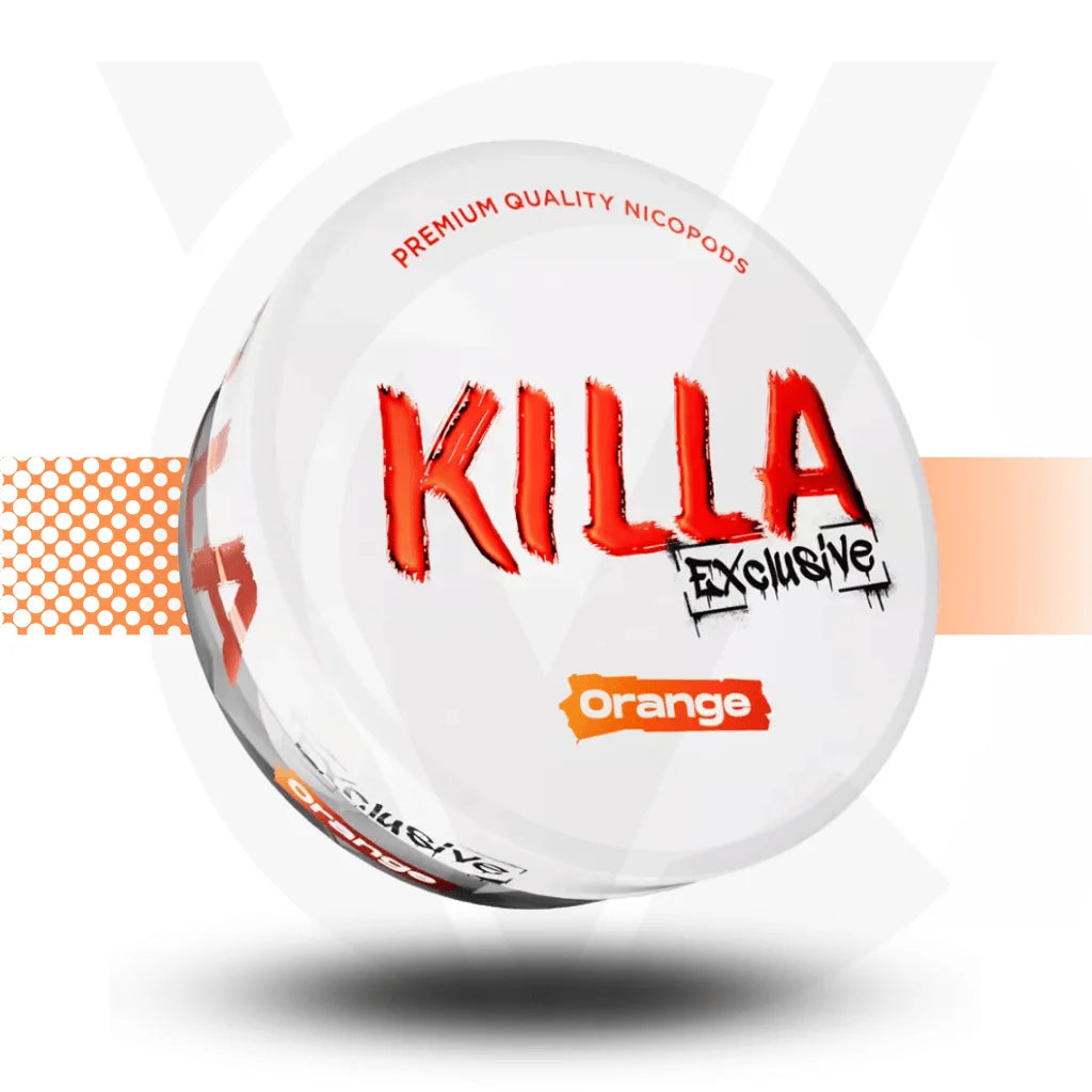 Killa Exclusive Nicotine Pouches Snus No Tobacco Nicopods - Orange 16mg - Cloud Vapez UK