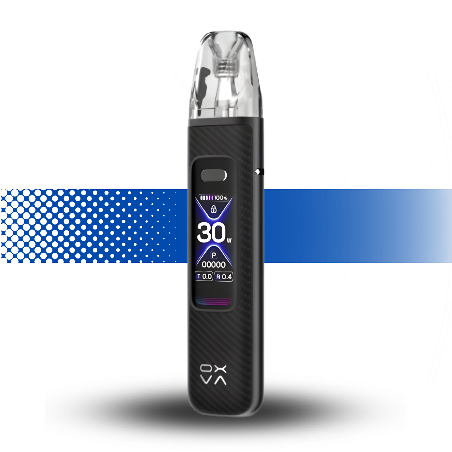 Black vape device with digital display on a white background Oxva Xlim Pro 3 Black Carbon