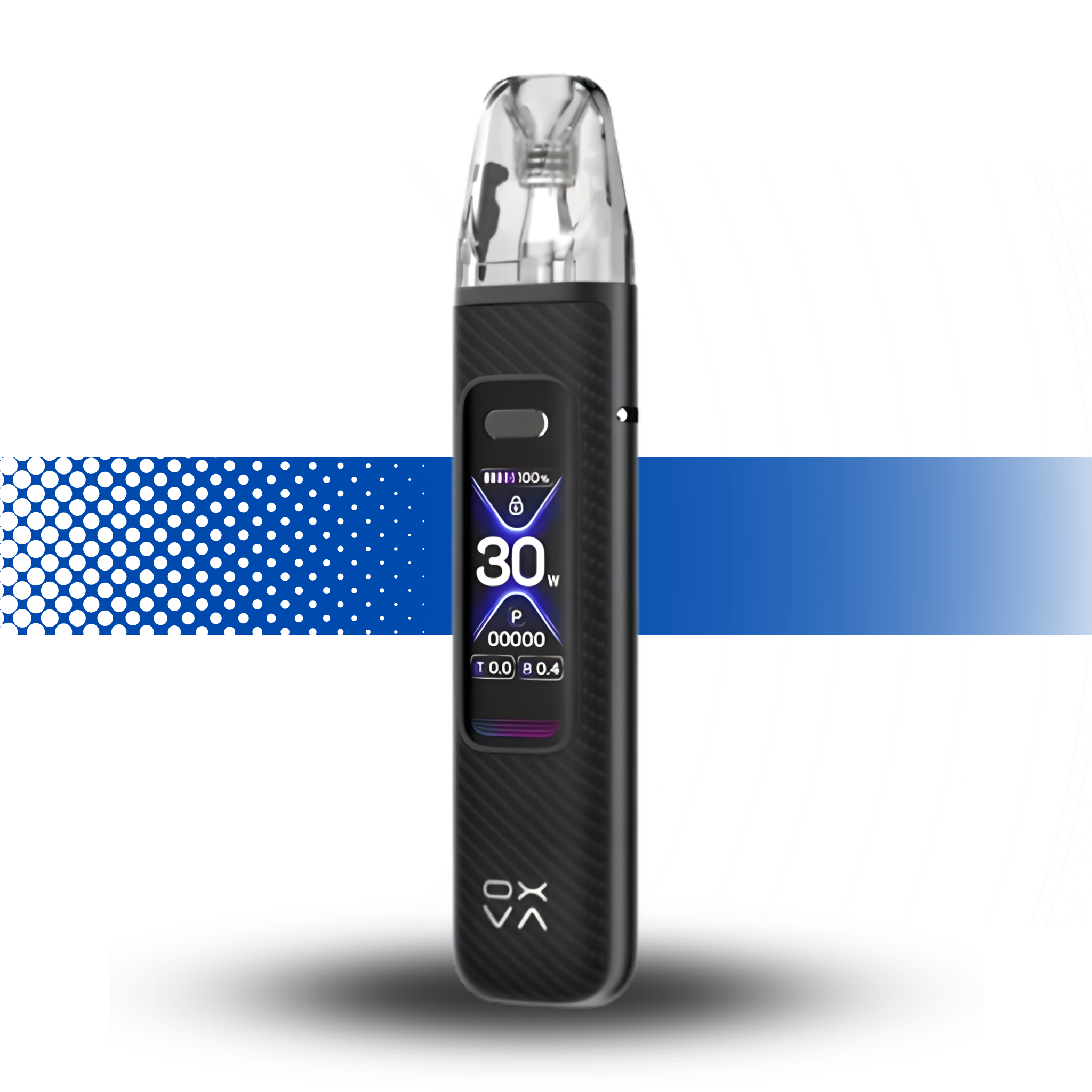 Black vape device with digital display on a white background Oxva Xlim Pro 3 Black Carbon
