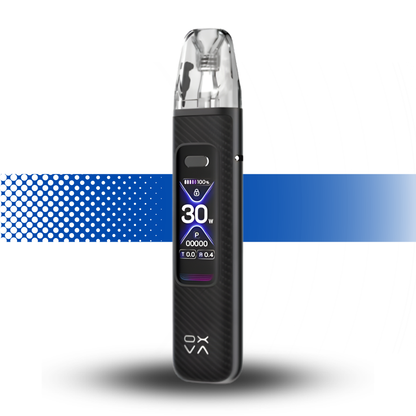 Black vape device with digital display on a white background Oxva Xlim Pro 3 Black Carbon