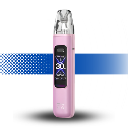 Pink electronic device with digital display on a white background Oxva Xlim Pro 3 Pink Silk