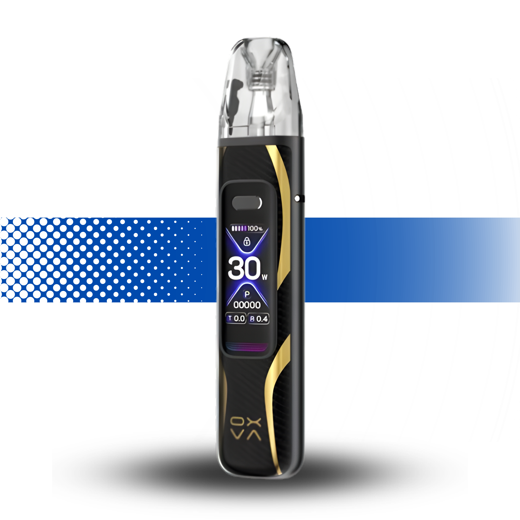Black vape device with digital display on a white background Oxva Xlim Pro 3 Pro Carbon