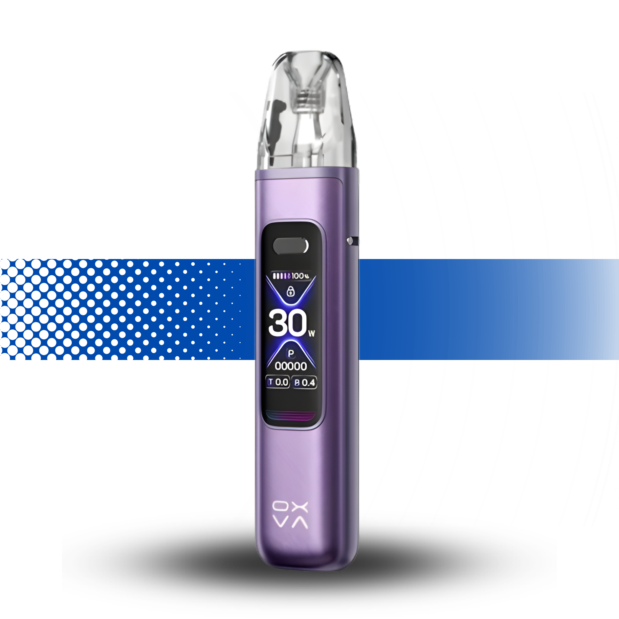 Purple vape device with digital display on a white background Oxva Xlim Pro 3 Purple Silk 