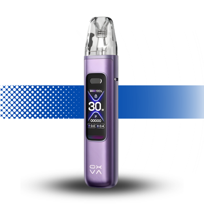 Purple vape device with digital display on a white background Oxva Xlim Pro 3 Purple Silk 