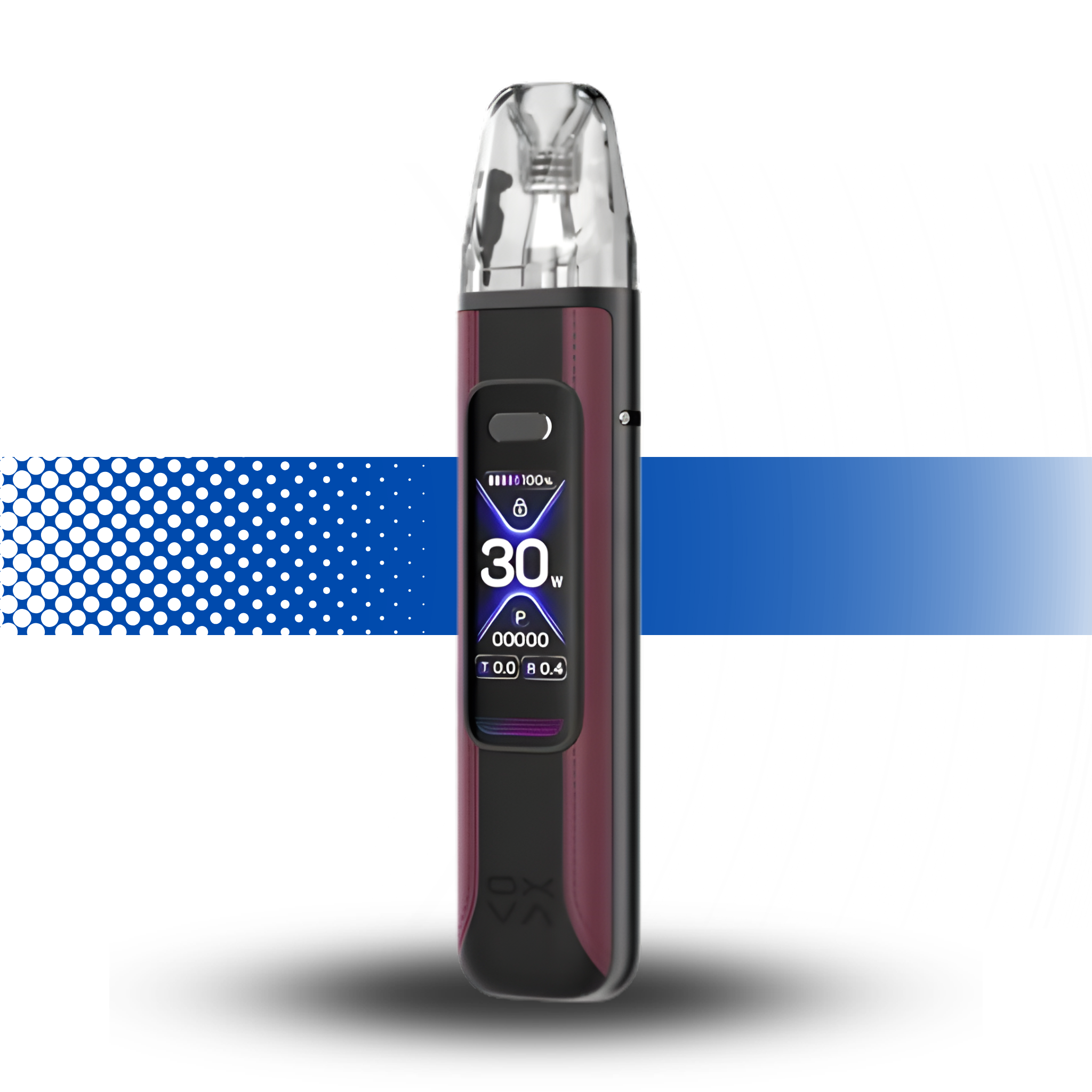 Electronic device with digital display on a white background Oxva Xlim Pro 3 Race Red