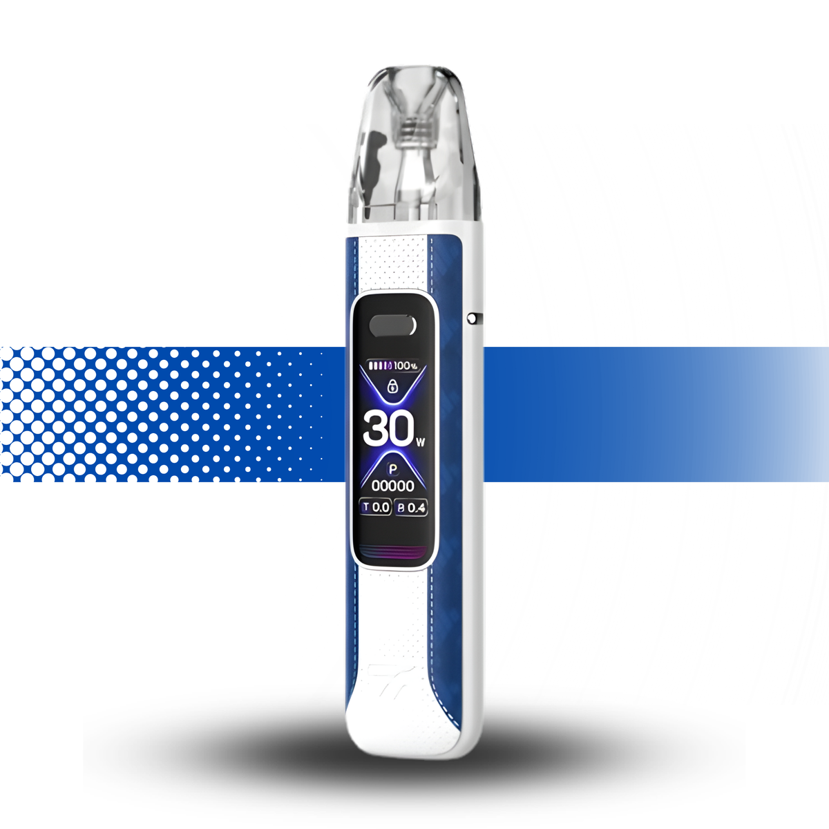 Vaping device with digital display on a white background Oxva Xlim Pro 3 Device Sky Blue