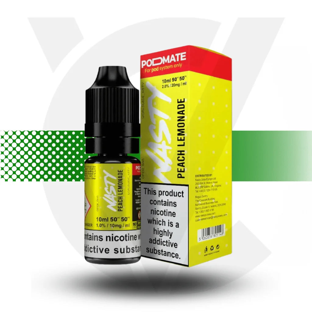 Nasty Podmate Nicotine Salt E-Liquid 10ml 10MG - Peach Lemonade - Cloud Vapez UK