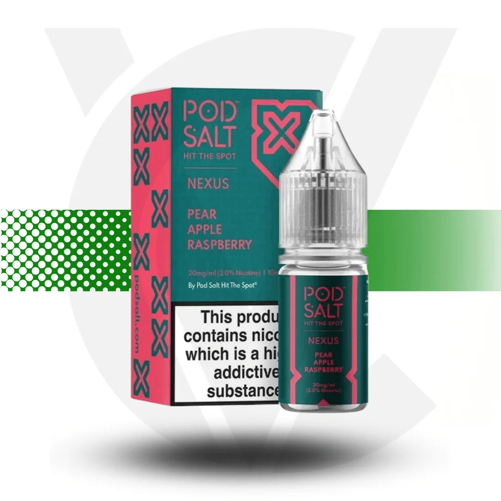 Pod Salt Nexus Nic Salt E-Liquid 10ml 10MG - Pear Apple Raspberry - Cloud Vapez UK