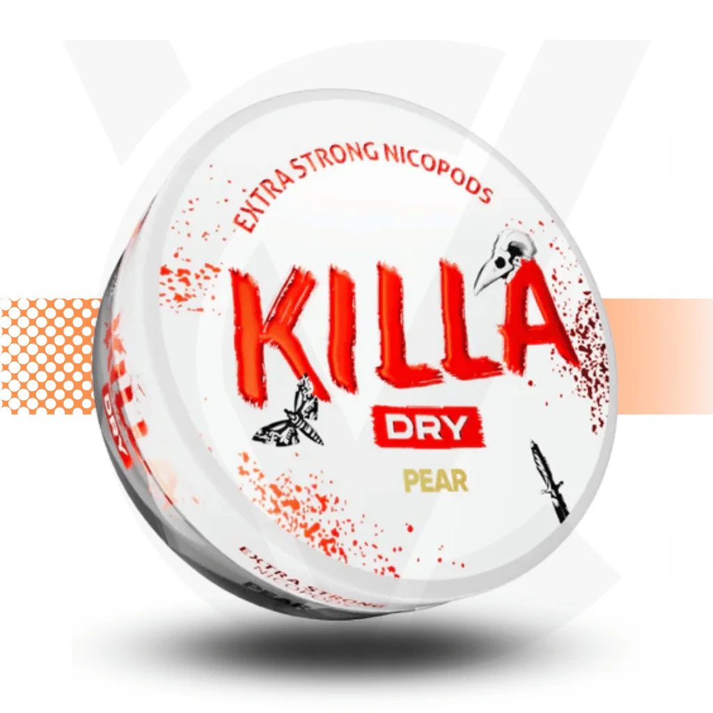 Killa Dry Nicotine Pouches Snus No Tobacco Nicopods - Pear 16mg - Cloud Vapez UK