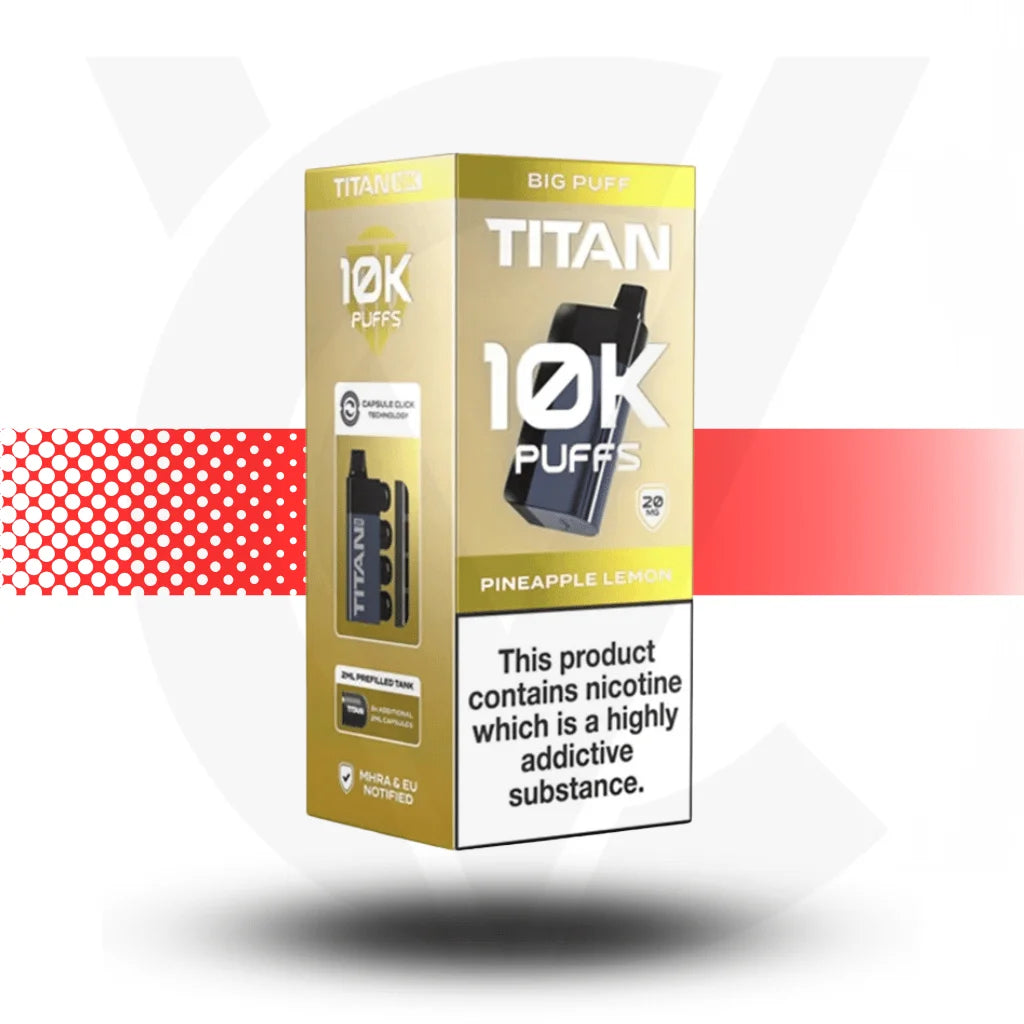 Titan 10k by Gold Bar Disposable Rechargeable Vape - Pineapple Lemon - Cloud Vapez UK