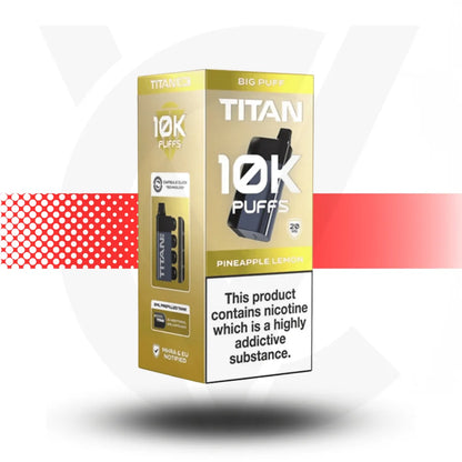 Titan 10k by Gold Bar Disposable Rechargeable Vape - Pineapple Lemon - Cloud Vapez UK