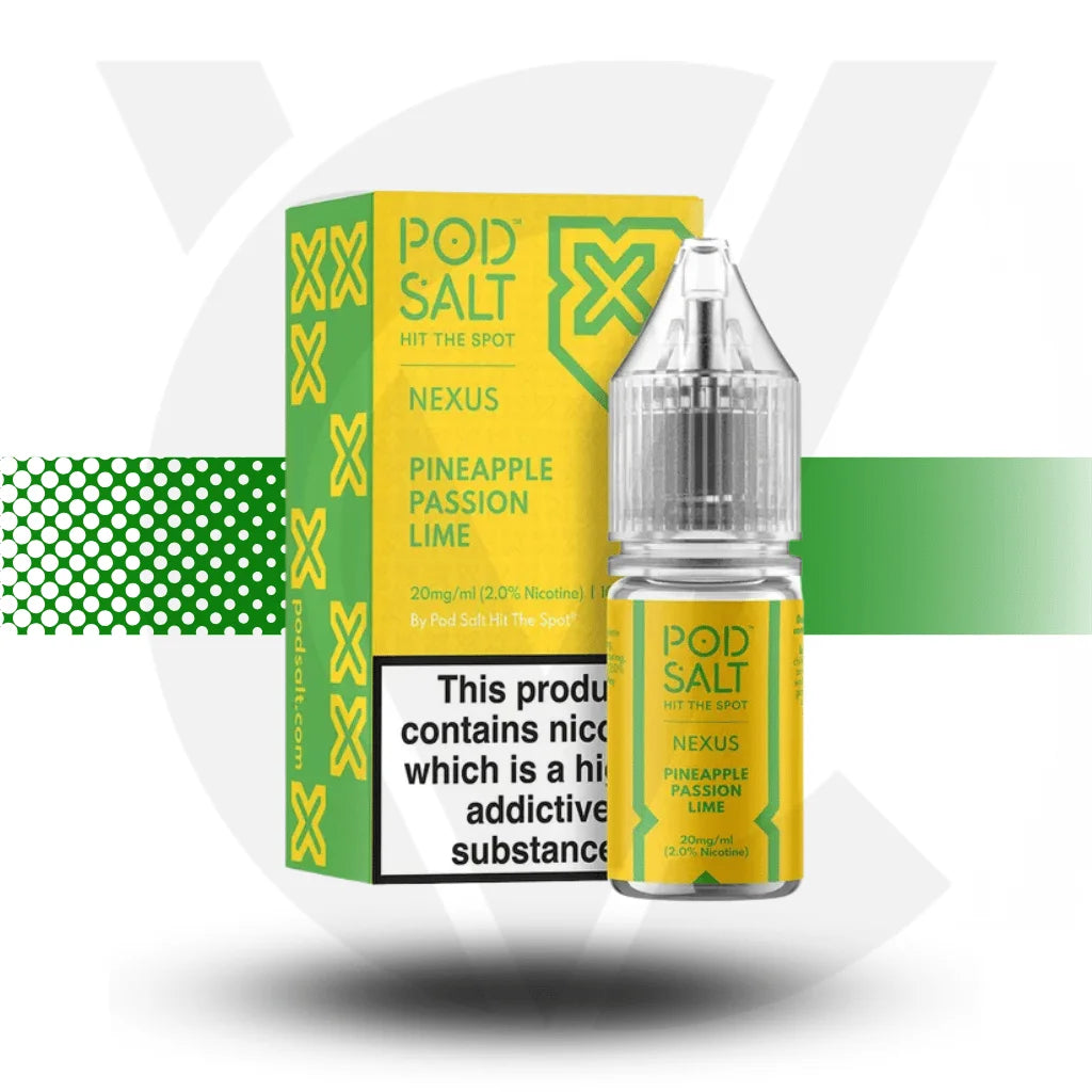 Pod Salt Nexus Nic Salt E-Liquid 10ml 10MG - Pineapple Passion Lime - Cloud Vapez UK