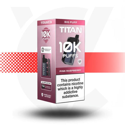 Titan 10k by Gold Bar Disposable Rechargeable Vape - Pink Raspberry  - Cloud Vapez UK