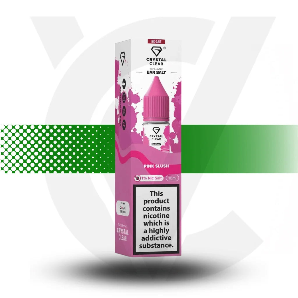 Crystal Clear Nic Salts E-Liquid 10MG 10ml - Pink Slush - Cloud Vapez UK