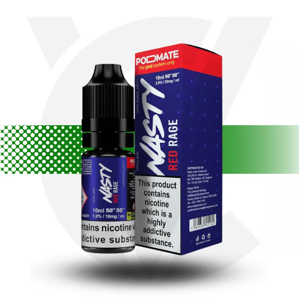 Nasty Podmate Nicotine Salt E-Liquid 10ml 10MG - Red Rage - Cloud Vapez UK