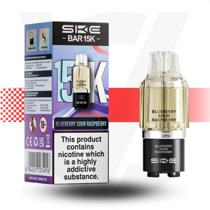 SKE BAR 15K vape device and packaging on a white background