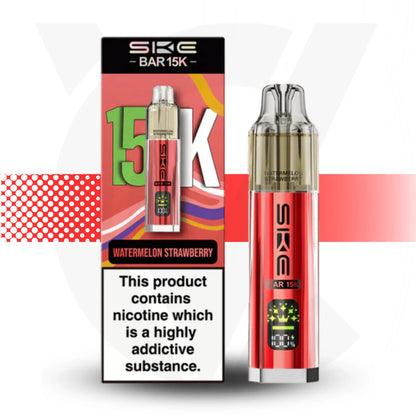 SKE BAR 15K vape device and packaging on a white background