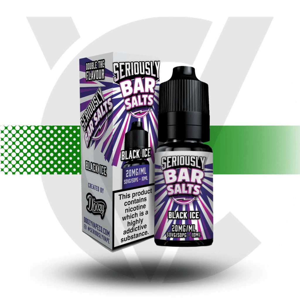 Seriously Bar Salts Black Ice Nic Salt E-liquid in a 10ml bottle in 10mg Nicotine Strength at Cloud Vapez UK