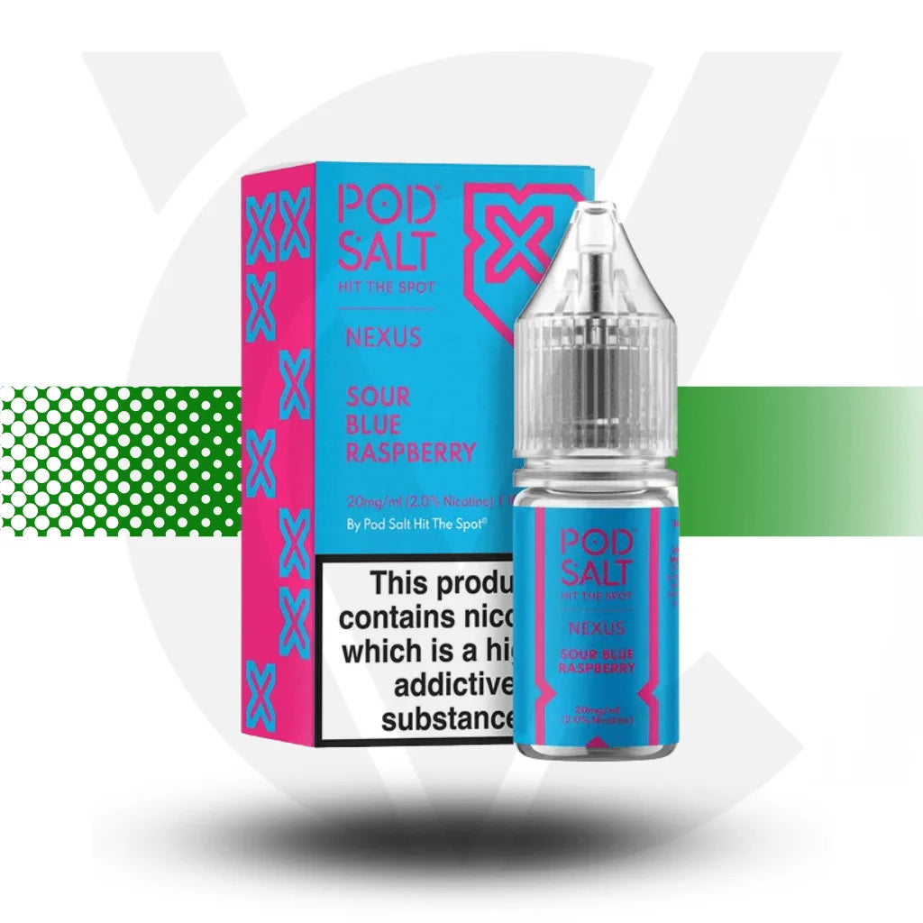 Pod Salt Nexus Nic Salt E-Liquid 10ml 10MG - Sour Blue Raspberry - Cloud Vapez UK