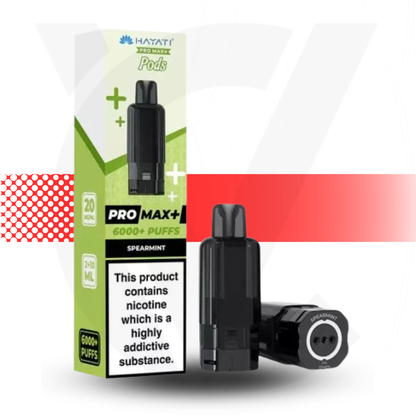 Vape pod packaging with nicotine warning label on a white background