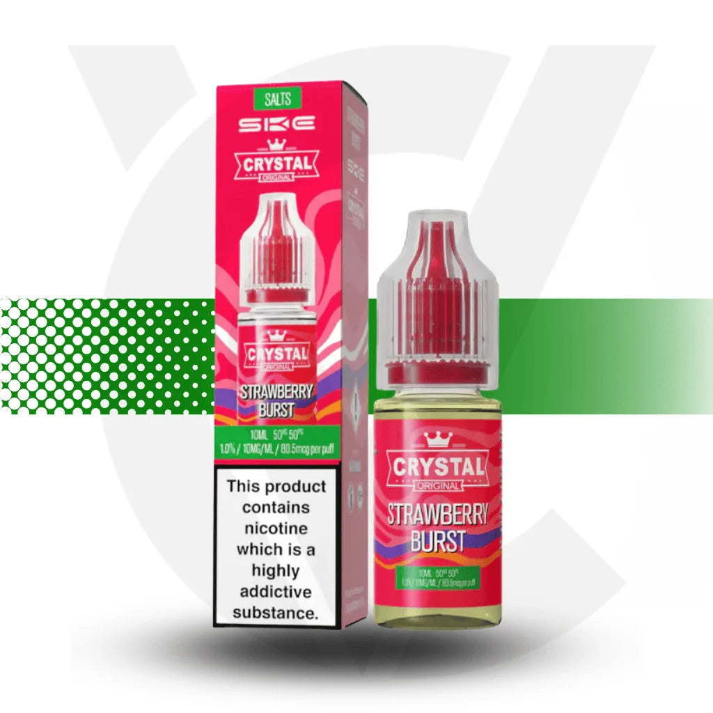 SKE Crystal Nic Salt E-Liquid 10MG 10ml - Strawberry Burst - Cloud Vapez UK