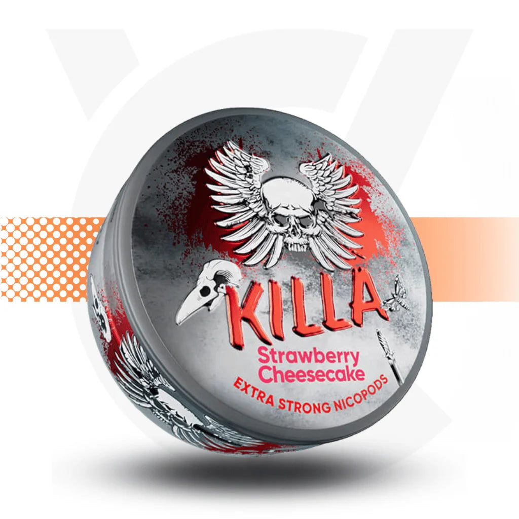 Killa Nicotine Pouches Snus No Tobacco Nicopods - Strawberry Cheesecake 16mg - Cloud Vapez UK