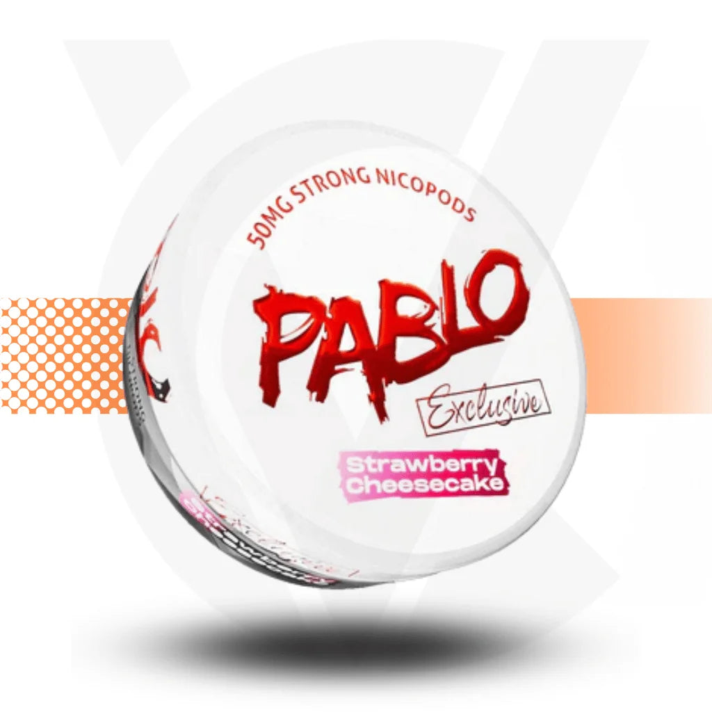 Pablo Exclusive Nicotine Pouches Snus No Tobacco Nicopods - Strawberry Cheesecake 50mg - Cloud Vapez UK