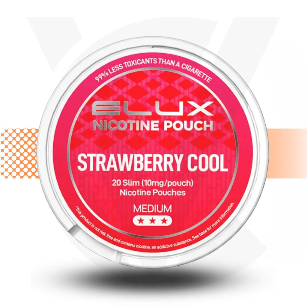 Elux 10mg Nicotine Pouches Snus No Tobacco Nicopods - Strawberry Cool - Cloud Vapez UK