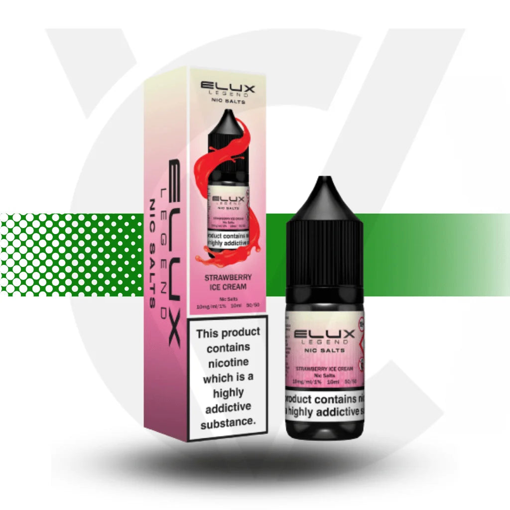 Elux Legend Nic Salt E-Liquid 10ml 10MG - Strawberry Ice Cream - Cloud Vapez UK