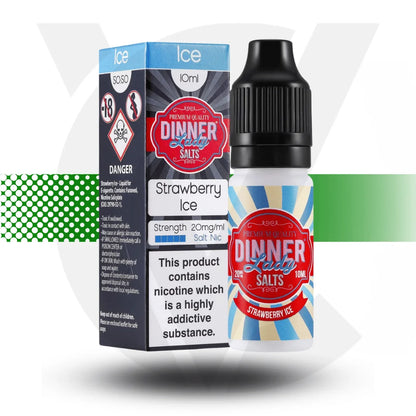 Dinner Lady Nic Salts E-Liquid 10MG 10ml - Strawberry Ice - Cloud Vapez UK