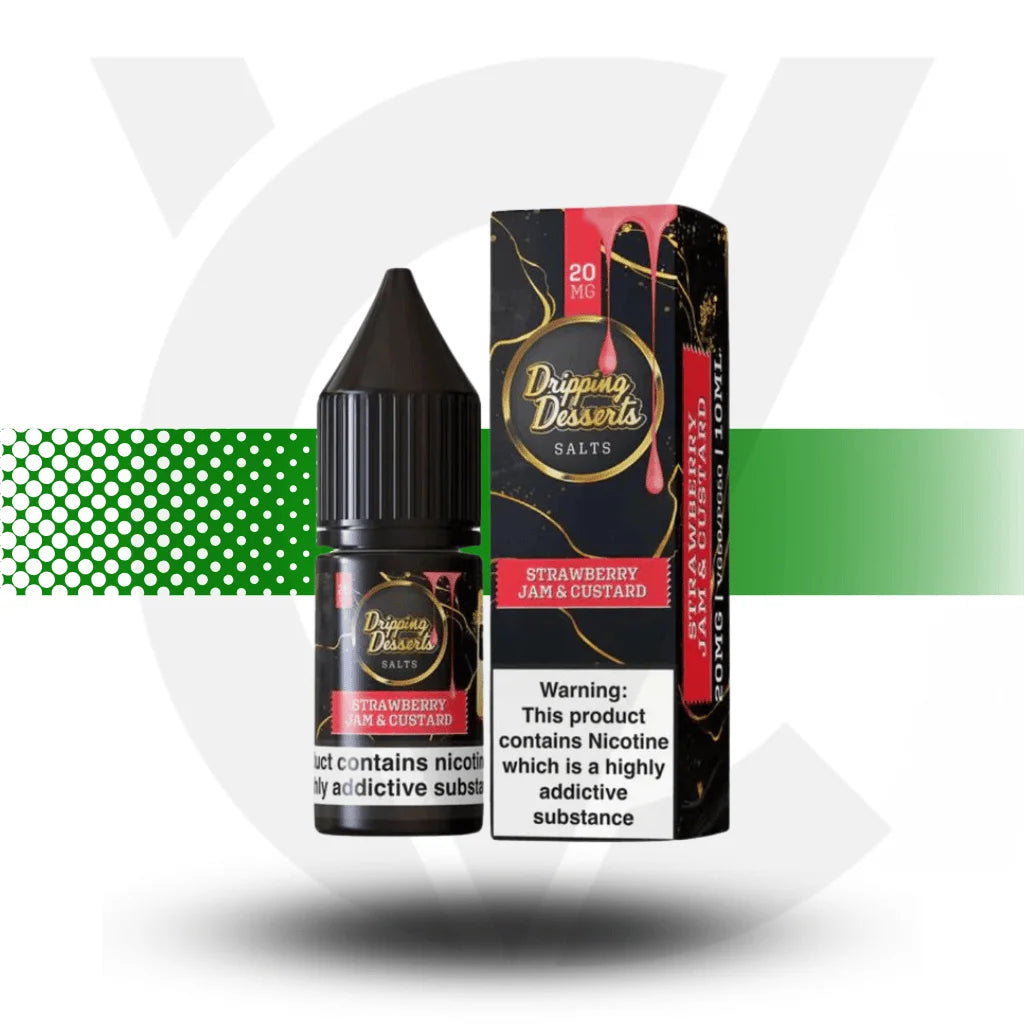 Dripping Desserts Nicotine Salts E-Liquid 10ml 10MG - Strawberry Jam Custard - Cloud Vapez UK