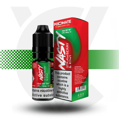 Nasty Podmate Nicotine Salt E-Liquid 10ml 10MG - Strawberry Kiwi - Cloud Vapez UK