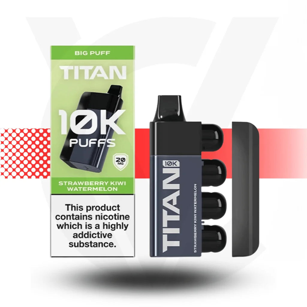 Titan 10k by Gold Bar Disposable Rechargeable Vape - Strawberry Kiwi Watermelon - Cloud Vapez UK