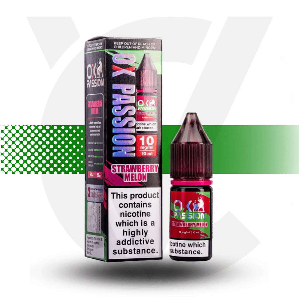 Ox Passion Nicotine Salt E-Liquid 10ml 10MG - Strawberry Melon - Cloud Vapez UK