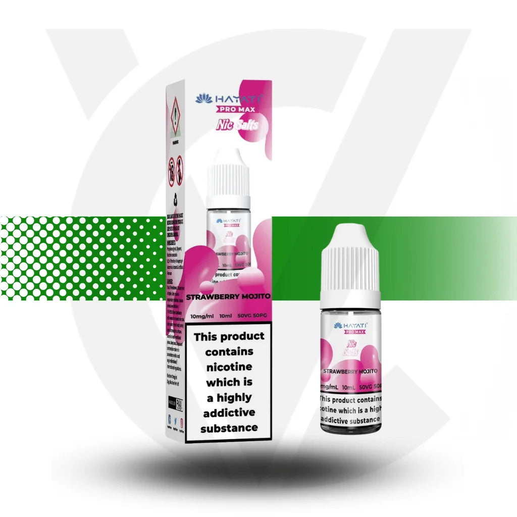 Hayati Pro Max Nic Salts E-Liquid 10ml 10MG - Strawberry Mojito - Cloud Vapez UK 