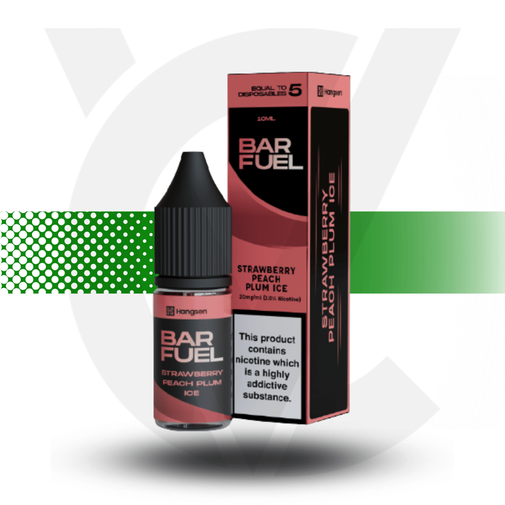 Hangsen Bar Fuel Nicotine Salt E-Liquid 10ml 10MG - Strawberry Peach Plum Ice - Cloud Vapez UK