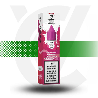 Crystal Clear Nic Salts E-Liquid 10MG 10ml - Strawberry Raspberry Cherry Fusion - Cloud Vapez UK